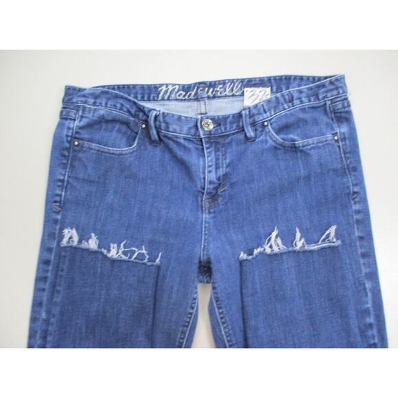 Madewell 37s Jeans 31x32 Mid Rise Skinny Raw Hem Ankle Fray Fits 33x29 - Picture 3 of 16